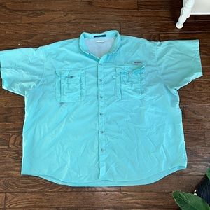 Teal PFG 5XL men’s fishing shirt.